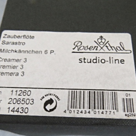 New in Box ROSENTHAL MAGIC FLUTE Sarastro White Creamer Bjorn Winblad - Picture 8 of 10